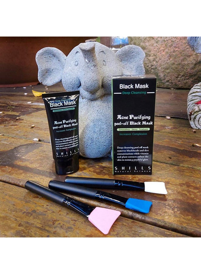 Shills SHILLS Charcoal Face Mask, Peel Off Mask, Charcoal Mask, Peel Off Mask, Deep Cleansing, Purifying, Activated Charcoal Mask with Brush - Image 4