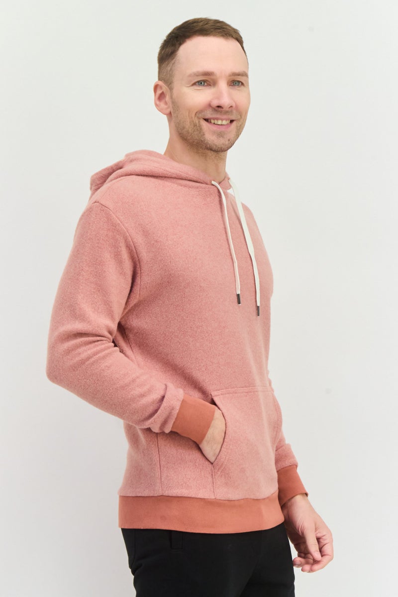 Feat Men Hooded Long Sleeves Heather Sweatshirt, Brown - Image 2