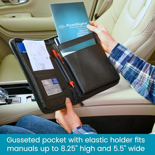 High Road Car Owners Manual Case and Glove Compartment Document Holder - Pebbled Faux Leather Glove Box Organizer for Car, SUV, Truck - Image 4