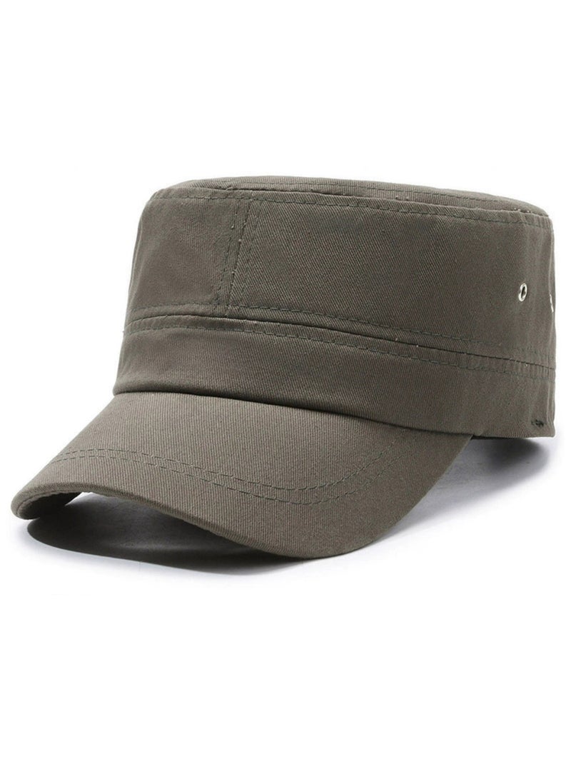 SARAOONT Unisex Cadet Cap Flat Top Adjustable Military Style Hat for Men and Women Casual Outdoor Wear - Image 1