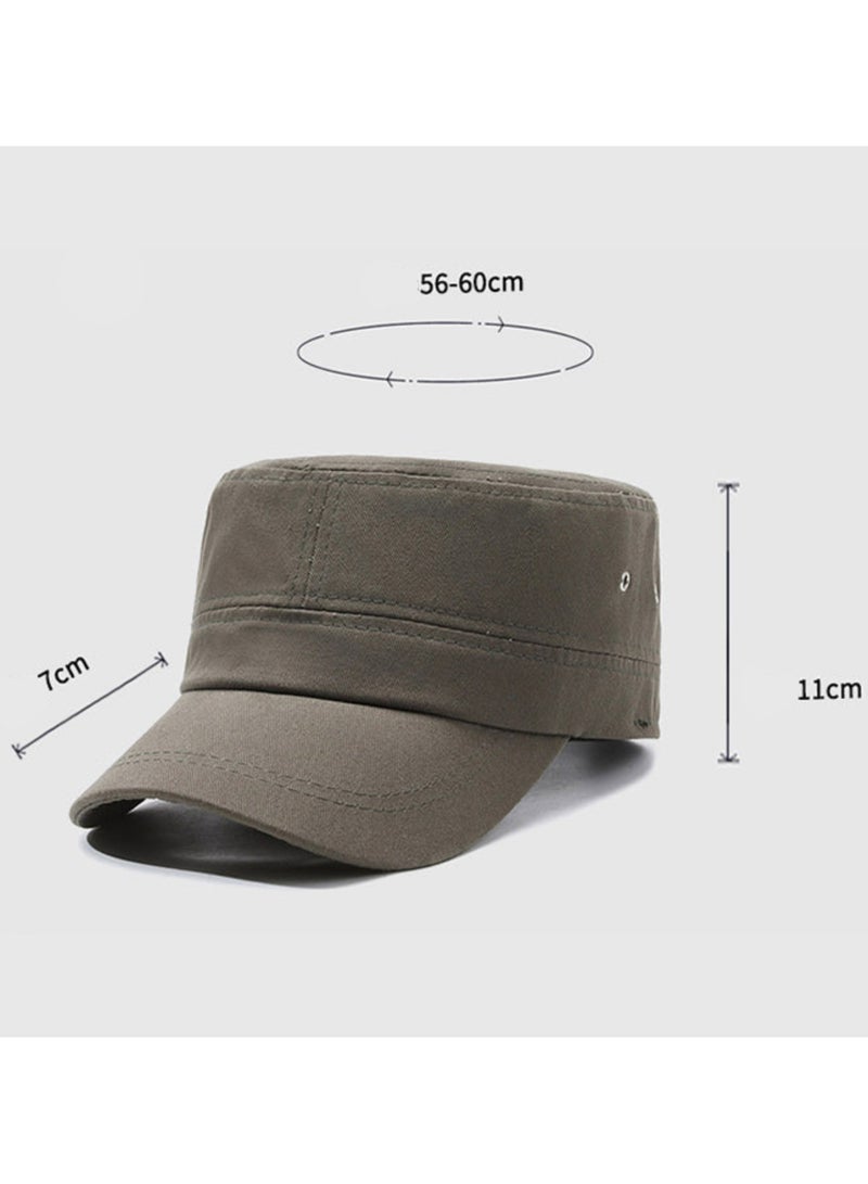 SARAOONT Unisex Cadet Cap Flat Top Adjustable Military Style Hat for Men and Women Casual Outdoor Wear - Image 3