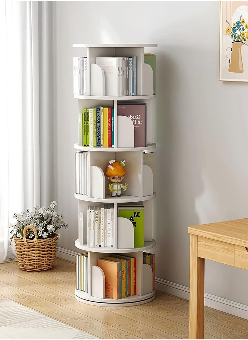 Generic - 5 Tier Bookshelf Kids Bookcase Floor Standing Display Storage Rack 360° Rotating for Home Office, Livingroom Bedroom（160*40CM） ﻿ - Image 1
