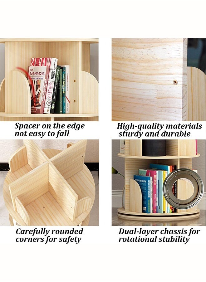 Generic - 5 Tier Bookshelf Kids Bookcase Floor Standing Display Storage Rack 360° Rotating for Home Office, Livingroom Bedroom（160*40CM） ﻿ - Image 1