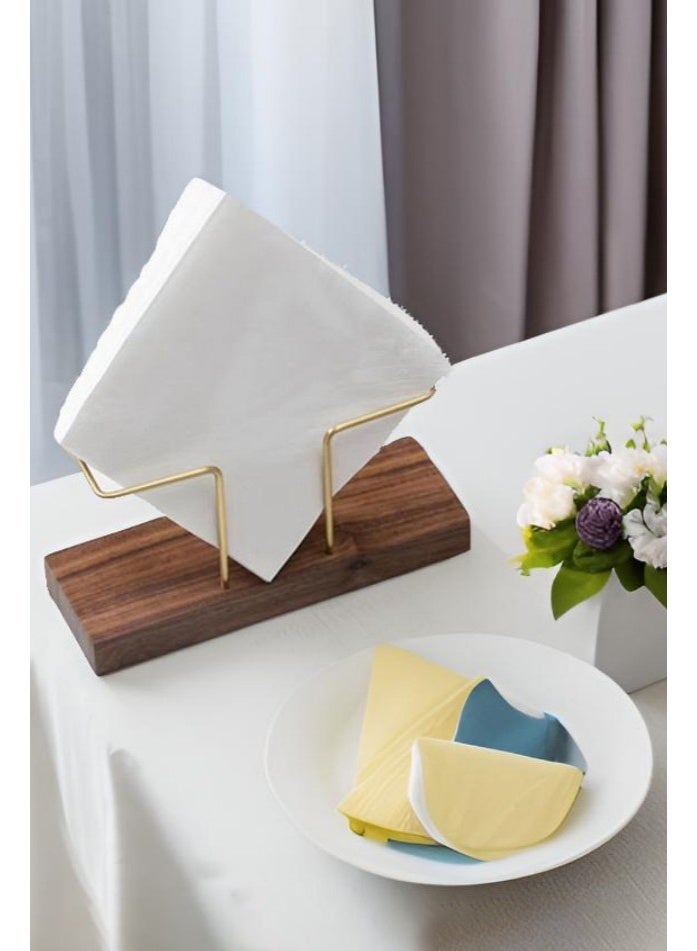Homestetic Walnut Wood Tissue Holder & Napkin Dispenser - Vertical Stand for Kitchen Table, Dining Room Decor, Cafe, and Restaurant - Image 5