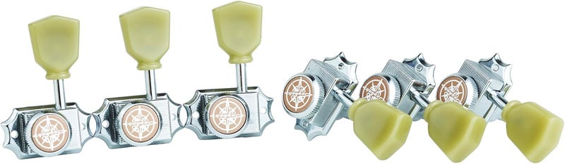 guyker 6Pcs Guitar Locking String Tuning Pegs (3R + 3L) – 1:15 Vintage Deluxe Style Tuners Key Machine Heads Set with Keystone Knob Replacement for Les Paul Style Electric or Acoustic Guitar - Chrome - Image 4