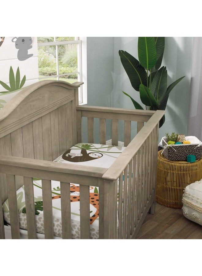 NoJo Jungle Gym Green, Brown, & Grey 100% Cotton Photo Op Nursery Fitted Crib Sheet, Grey, Green, White, Brown - Image 3