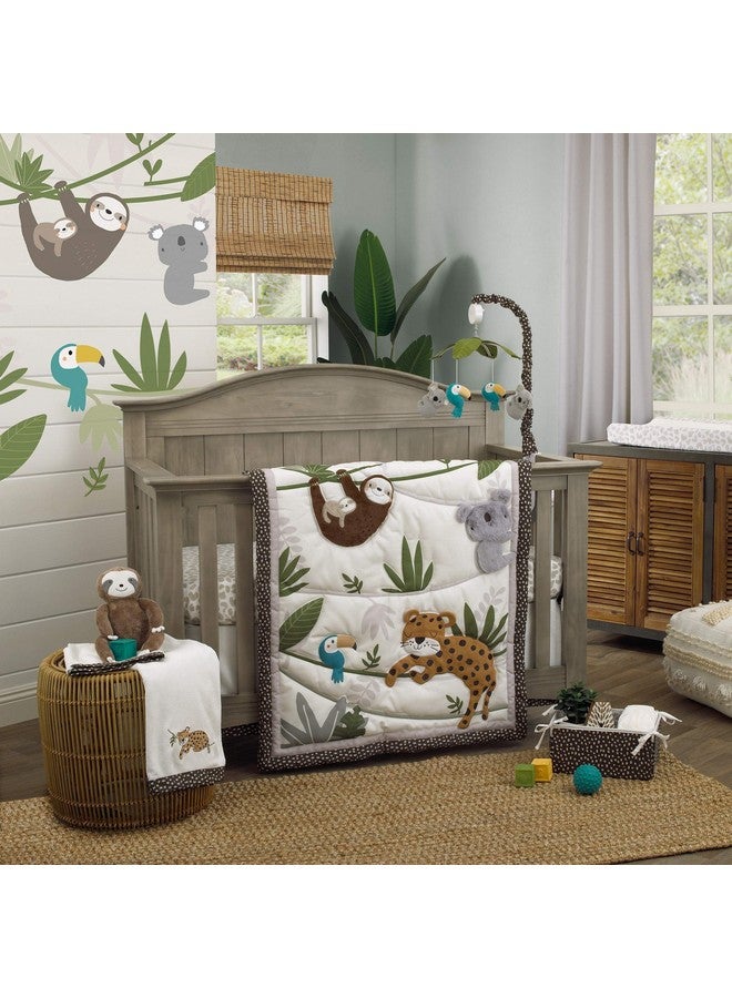 NoJo Jungle Gym Green, Brown, & Grey 100% Cotton Photo Op Nursery Fitted Crib Sheet, Grey, Green, White, Brown - Image 4