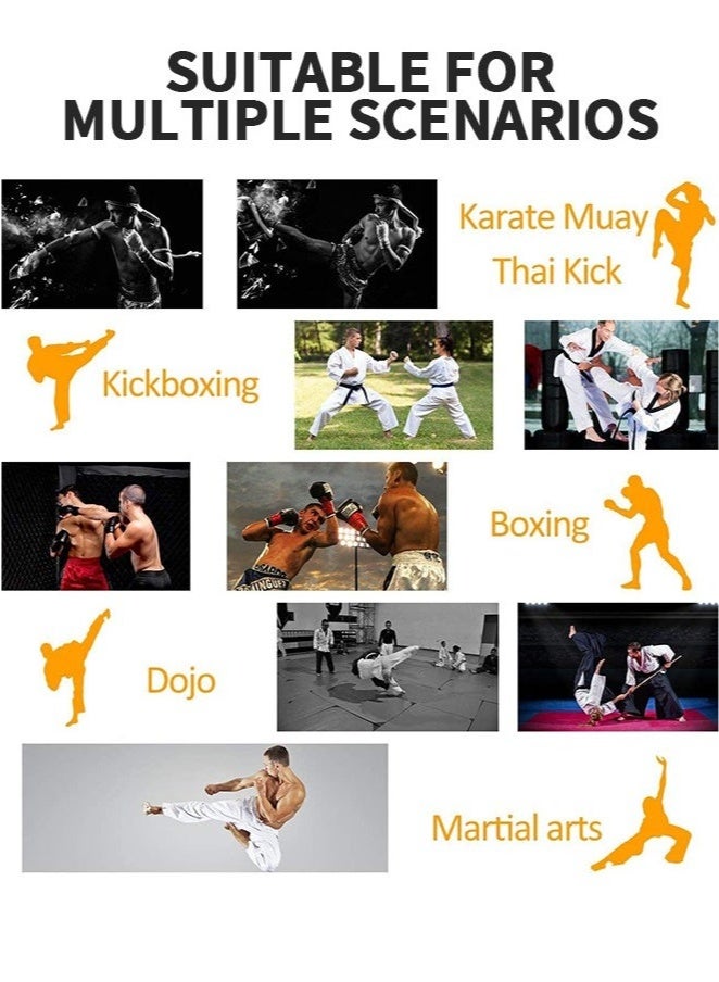 كِينْسُون قفازات ملاكمة منحنية للتركيز، وسائد يد للتدريب ماصة للصدمات، معدات ملاكمة من الجلد الصناعي كبيرة الحجم وسميكة، مثالية للكاراتيه، وركلة موي تاي، والملاكمة، والدوجو، والفنون القتالية، وفنون القتال المختلطة، قطعة واحدة - Image 5