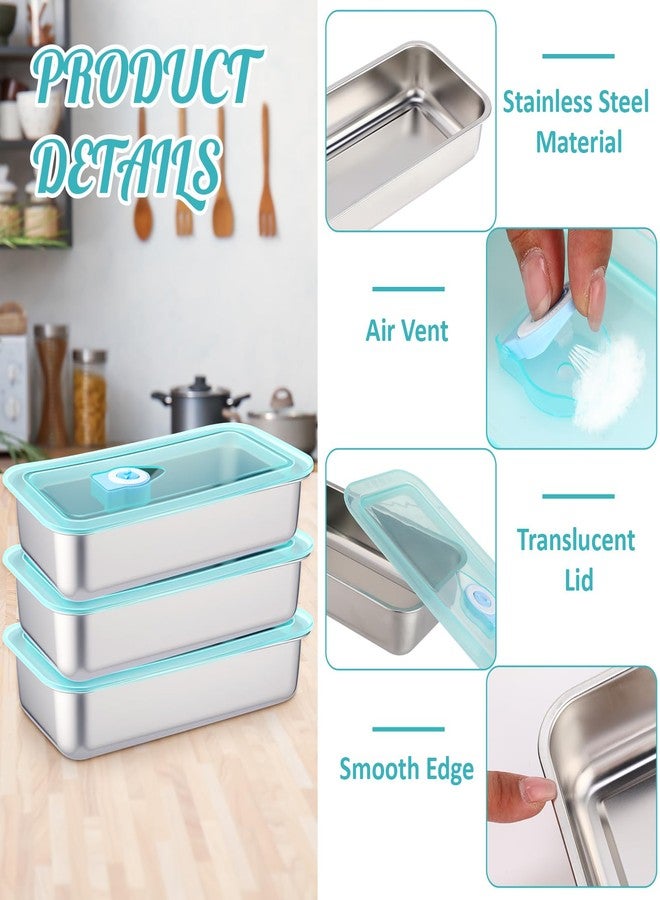 Teecyhooo 12 Pcs Stainless Steel Food Storage Containers Food Prep Containers with Lid Airtight Metal Lunch Container Freezer Safe Keep Fresh for Fruits, Dessert, Salad, Lunch, Leftovers - Image 3