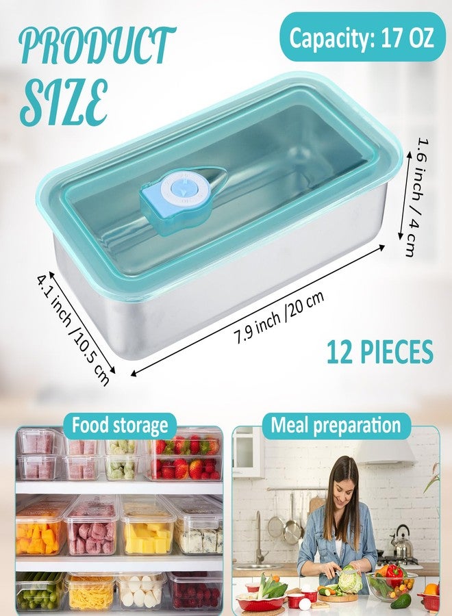 Teecyhooo 12 Pcs Stainless Steel Food Storage Containers Food Prep Containers with Lid Airtight Metal Lunch Container Freezer Safe Keep Fresh for Fruits, Dessert, Salad, Lunch, Leftovers - Image 2