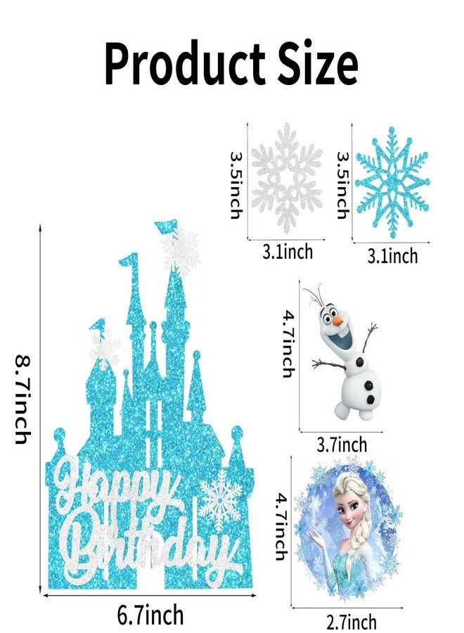 Fnjoe 8 Pcs Cute Anime Birthday Cake Toppers, Snow Theme Princess Cake Decorations Perfect for Birthday Parties, Themed Parties, and Everyday Celebrations - Image 3