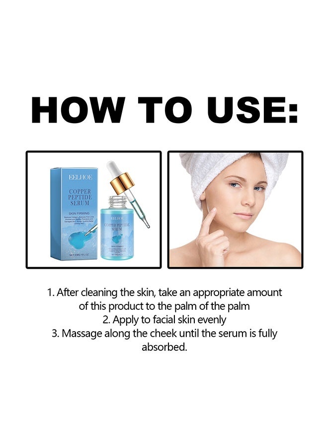 EELHOE Copper Peptides Serum - Face Care for Women - Copper Peptides Dark Spot Correcting Glow Serum - Hyaluronic Acid Serum Skincare - Hydrating Improving Damaged Skin & Making Skin Radiant 30ml - Image 3
