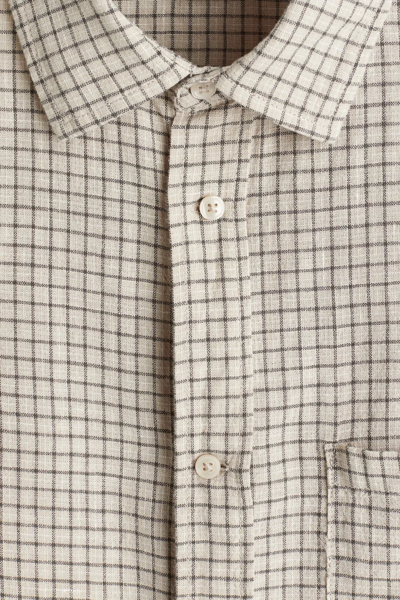 H&M Oversized Fit Short-sleeved linen-blend shirt
