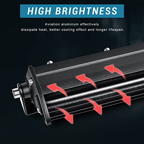 nifeida 14" Led Light Bar 80W 8000lm Single Row Led Light Bar Off Road Lights Waterproof Flood & Spot Beam Combo Light for Truck Off Road Pickup SUV ATV UTV Boats Roof Bumper - Image 2