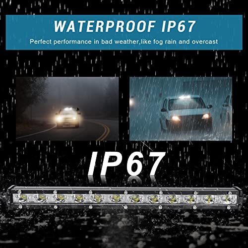 nifeida 14" Led Light Bar 80W 8000lm Single Row Led Light Bar Off Road Lights Waterproof Flood & Spot Beam Combo Light for Truck Off Road Pickup SUV ATV UTV Boats Roof Bumper - Image 5
