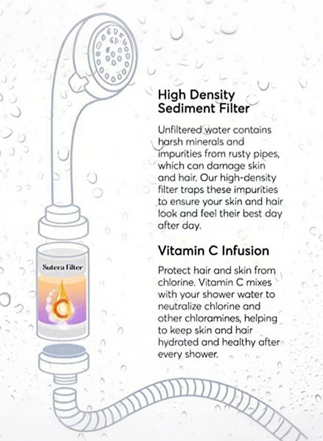 ALongDeng Vitamin C Shower Filter Shower Head Filter for Removing Chlorine Fluoride Deposits Purifies Water with Beads Helps with Dry Skin and Hair Loss Easy to Install  Morning Jasmine - Image 2