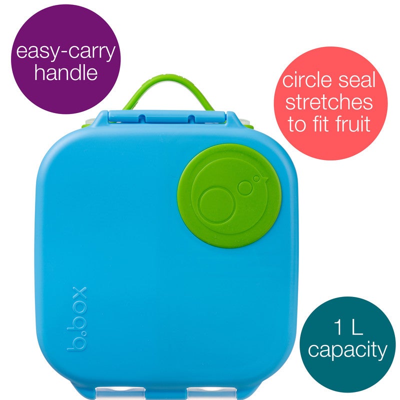 B.Box â€œNot So Miniâ€ Lunch Box for Kids | Leakproof Compartments | 33.8 fl oz Capacity | Whole Fruit Holder | BPA Free | Easy Open Design-Ocean Breeze - Image 2