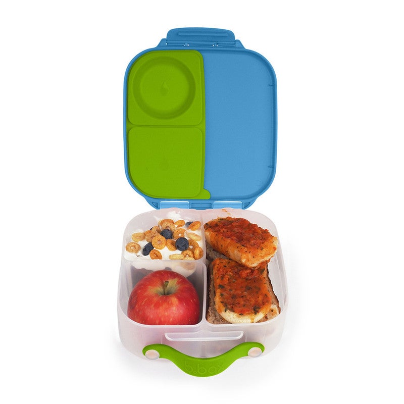 B.Box â€œNot So Miniâ€ Lunch Box for Kids | Leakproof Compartments | 33.8 fl oz Capacity | Whole Fruit Holder | BPA Free | Easy Open Design-Ocean Breeze - Image 1