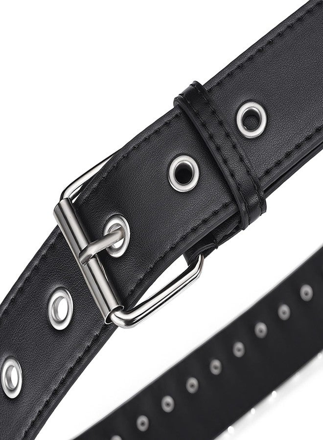 LJJCSFF Black Bullet Rivet Belt Studded Gothic Belt Stud Waist Belt Punk Metal Belt Scene Style Belts Leather Grommet Belts For Halloween Cosplay - Image 5
