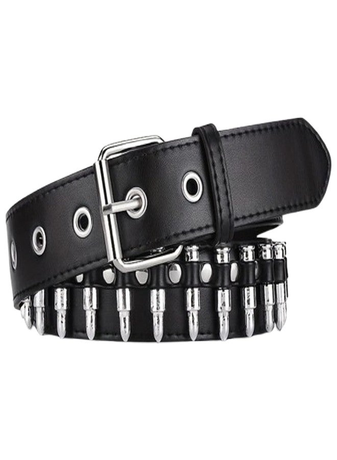 LJJCSFF Black Bullet Rivet Belt Studded Gothic Belt Stud Waist Belt Punk Metal Belt Scene Style Belts Leather Grommet Belts For Halloween Cosplay - Image 1