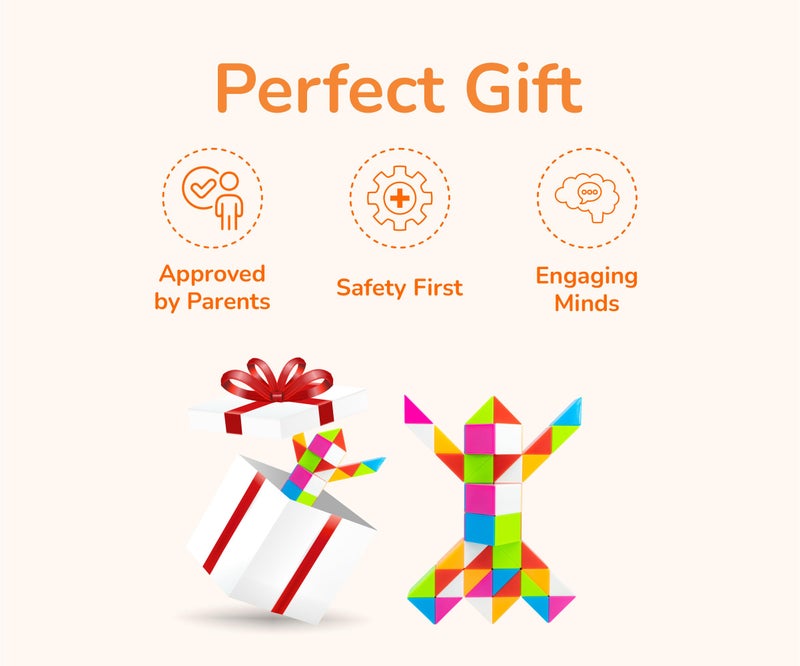 Cubelelo Magic Snake Rainbow Puzzle Cube (60 Wedges) | Twist and Turn Shape Creation Fun Game for Kids Boys Girls and Adults | Multicolor Brain Teaser Stress Buster Toy | for Ages 3 Years and Above - Image 3