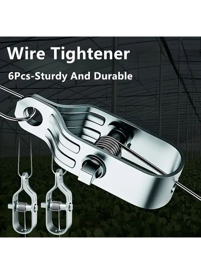 6pcs Heavy Duty Metal Wire Rope Tightener For Garden Greenhouse Trellis - Image 3