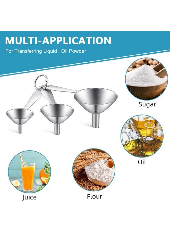 SUPVOX Supvox® 3Pcs Metal Stainless Steel Long Handle Funnel with 2 Clean Brushes, 3 Sizes 0.5in/0.8in/1.2inch Funnel Nozzle, Small Kitchen Funnel Set for Transferring Essential Liquid Fluid Spice  - Image 4