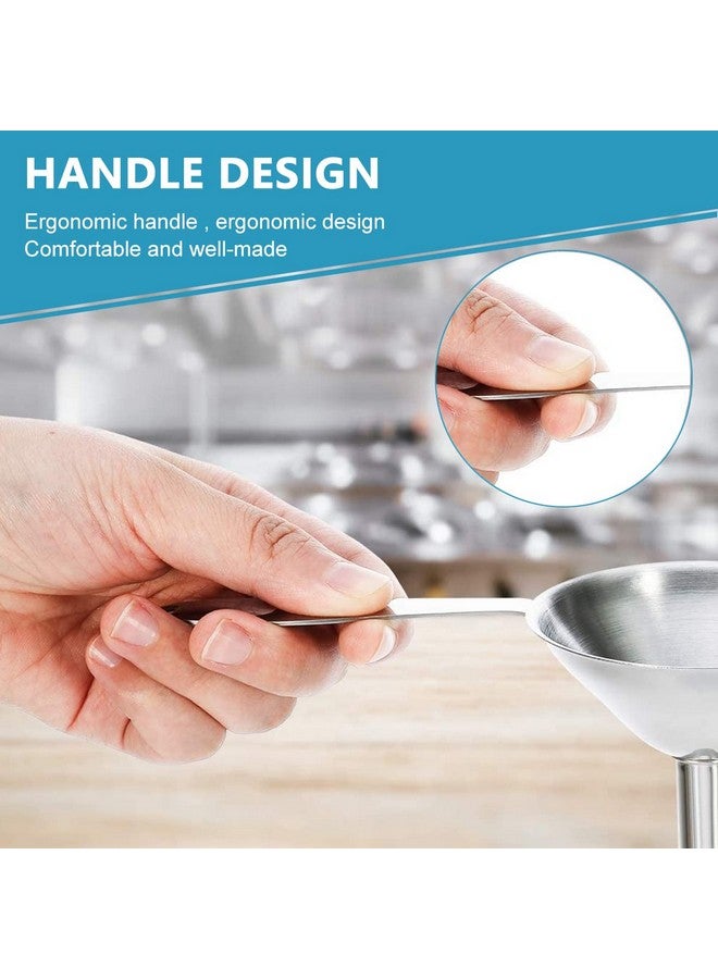 SUPVOX Supvox® 3Pcs Metal Stainless Steel Long Handle Funnel with 2 Clean Brushes, 3 Sizes 0.5in/0.8in/1.2inch Funnel Nozzle, Small Kitchen Funnel Set for Transferring Essential Liquid Fluid Spice  - Image 3