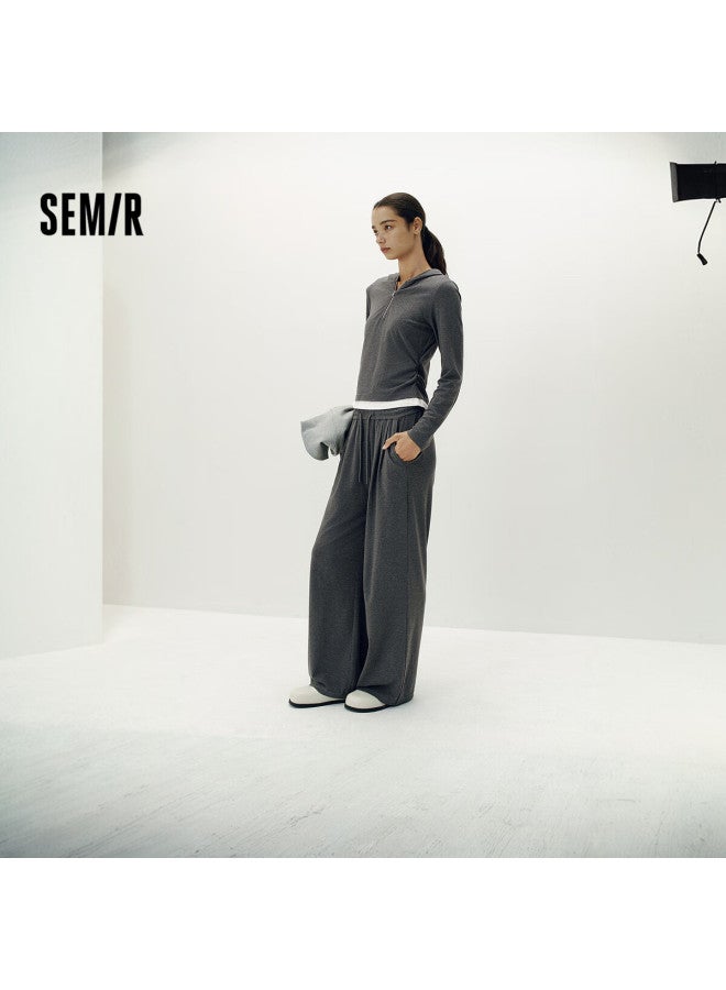 Semir Women's Two-piece Set Straight-leg Pants And Faux Two-piece Short Top Autumn 101525117003 - Image 1