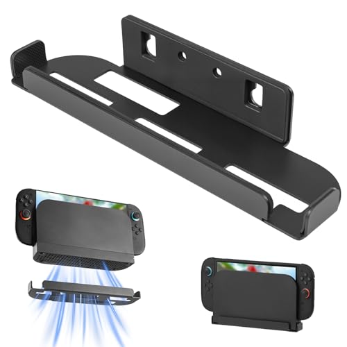 REEYEAR Metal Wall Mount Holder Dock Compatible with Switch 2 – Space-Saving Console Bracket with Vent Holes and Soft Padding – Secure Wall or Pegboard Setup Near TV or Monitor - Image 1