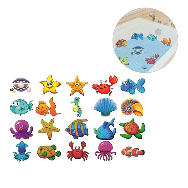 3D Cartoon Bathtub Stickers Self-adhesive Anti- Animal Wallpaper Murals Decals - Image 5