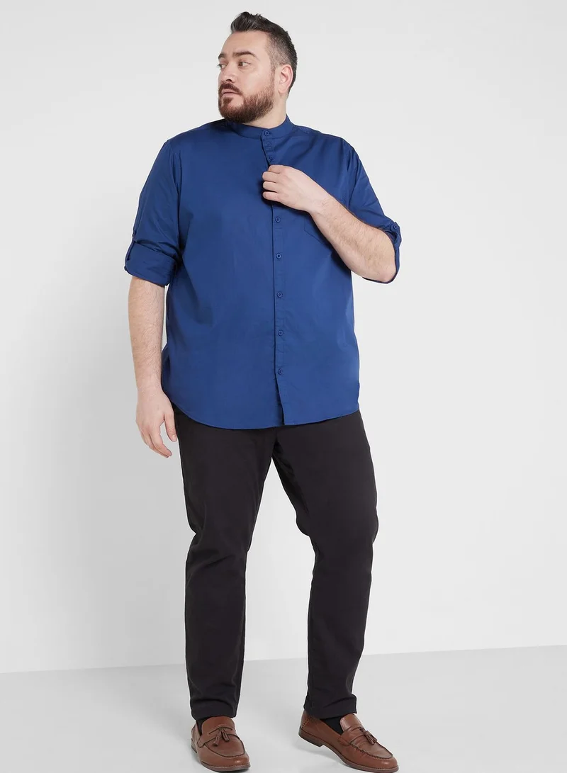 توماس سكوت Thomas Scott Plus Size Premium Slim Fit Pure Cotton Casual Shirt
