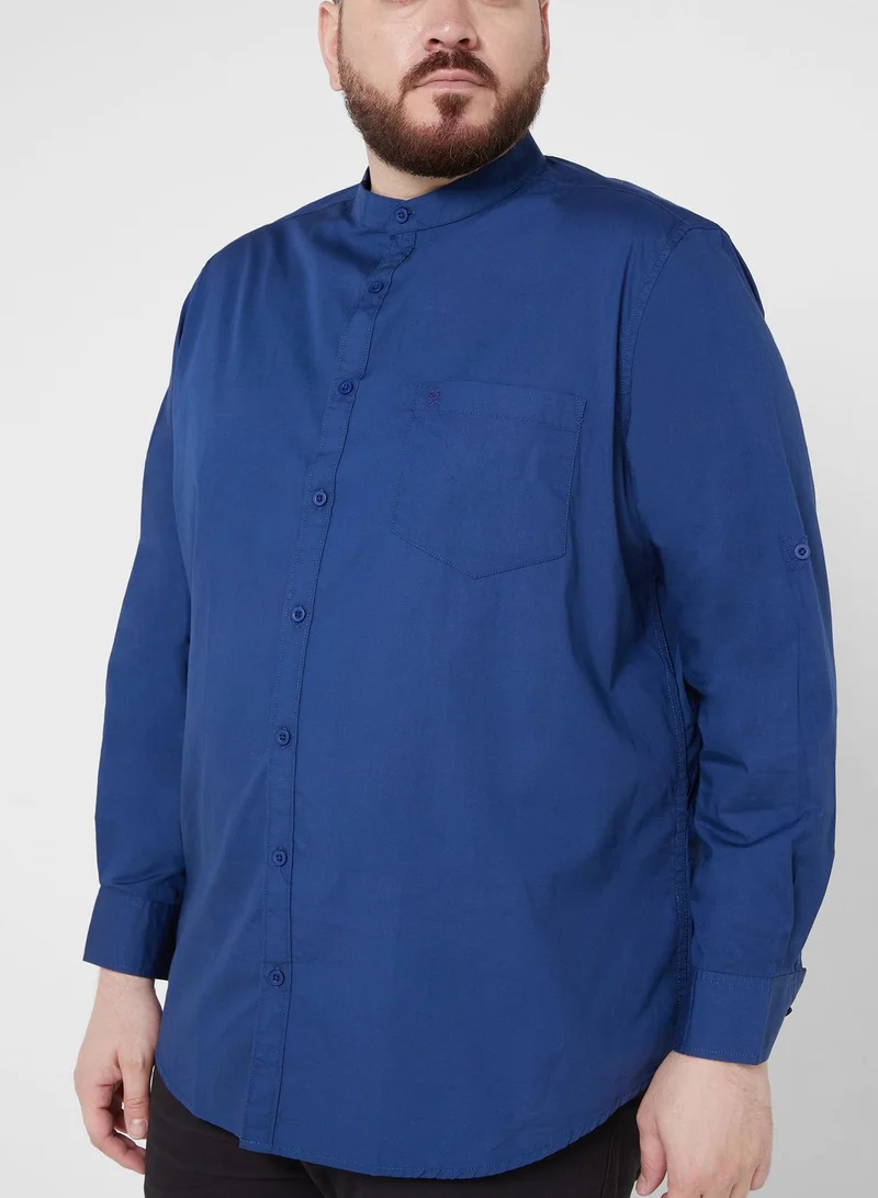 توماس سكوت Thomas Scott Plus Size Premium Slim Fit Pure Cotton Casual Shirt