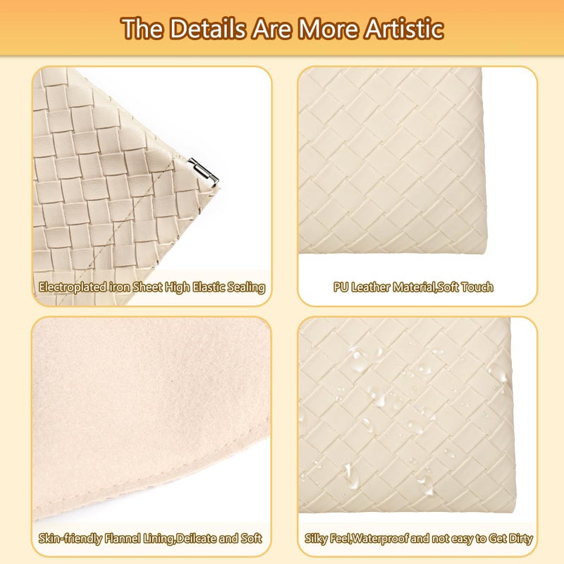 BUSOHA 4 PCS Small Makeup Bag for Purse - Mini Portable Cosmetic Bags for Women, Weave Coin Purse Lipstick Cosmetic Accessories Organizer, Small Travel Kit Storage Pouch - Image 3