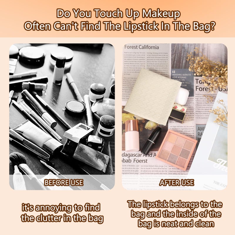 BUSOHA 4 PCS Small Makeup Bag for Purse - Mini Portable Cosmetic Bags for Women, Weave Coin Purse Lipstick Cosmetic Accessories Organizer, Small Travel Kit Storage Pouch - Image 5