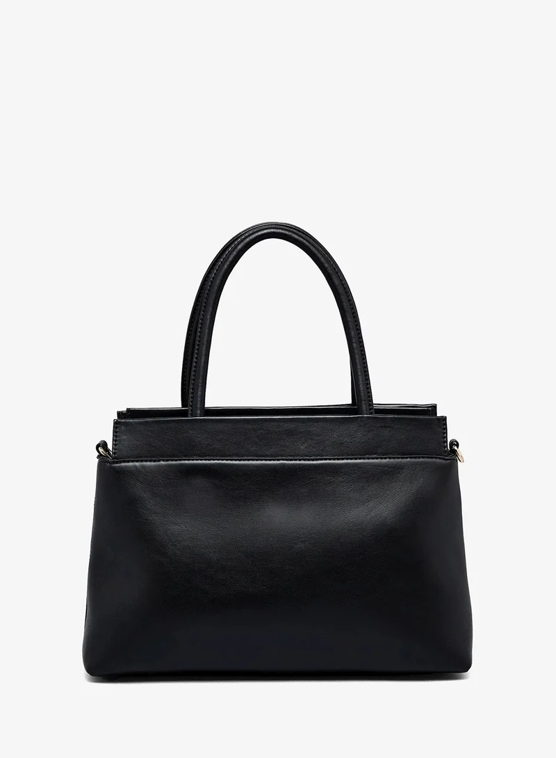 R&B Solid Twist-Lock Satchel Bag