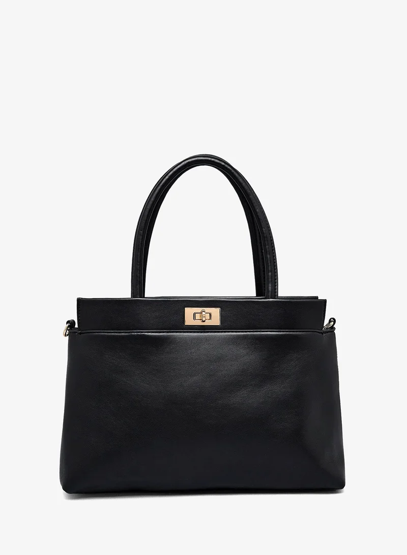 R&B Solid Twist-Lock Satchel Bag