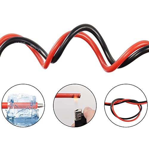 XMSJSIY كابلات بطارية شمسية 10 قياس كابلات عاكس الطاقة مع أطراف حلقة 3/8" سلك 10AWG نحاس مطلي كابل تمديد لصالح الطاقة الشمسية، RV، سيارة، قارب (3م) - Image 5