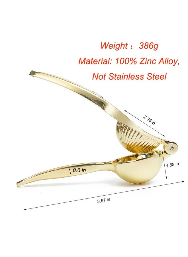Agirlvct Lemon Squeezer, Heavy Duty Zinc Manual Lemon Juicer, Threaded Groove Fresh Small Oranges Limes Juicer Hand Press Manual Press for Home Restaurant Kitchen Accessories Utensils(Gold) - Image 5