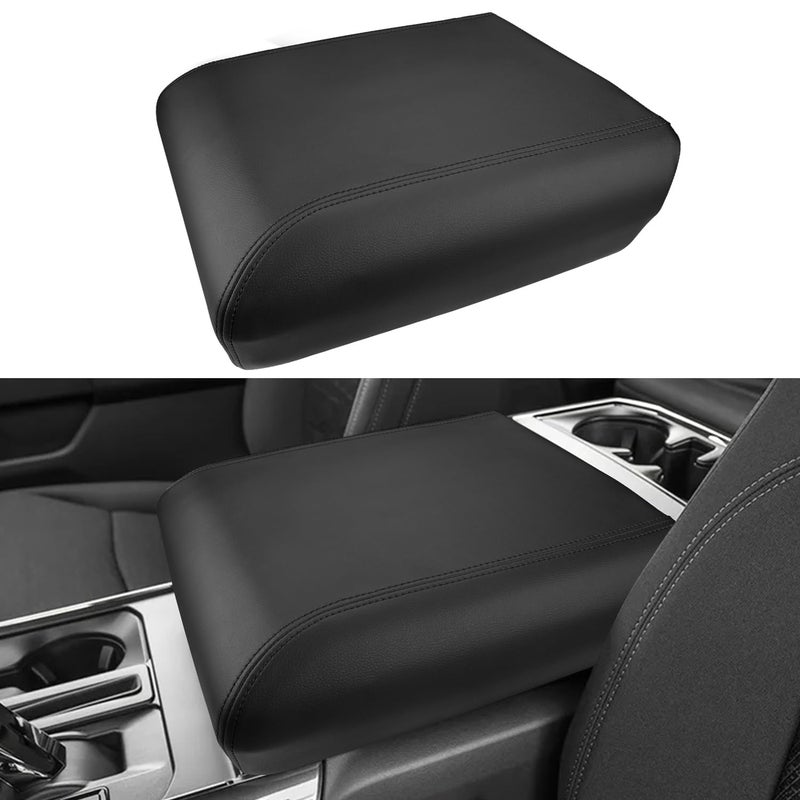 INTGET Car Center Console Armrest Cover for 2025 2024 Ford F150 Accessories Interior 2021 2022 2023 Middle Console Lid Seat Cover Protector Elbow Cushion Pad Black Stitches 20212024