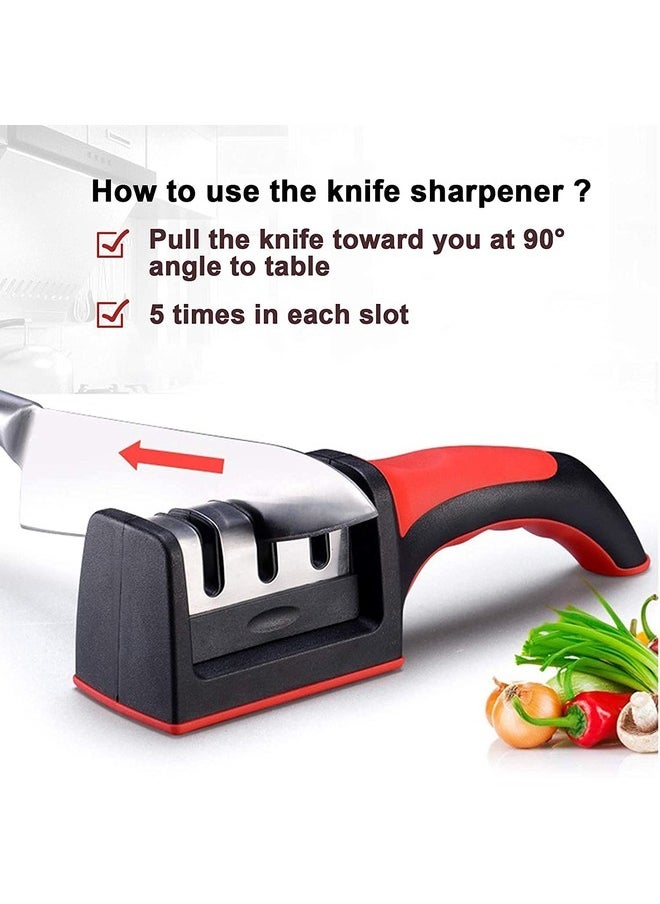 Eleish Knife Sharpener Kitchen Knife Sharpener for Sharpening and Polishing Kitchen Knives with Easy Manual Sharpening for Straight Knives Perfect for Household and Chef’s Choice  - Image 4