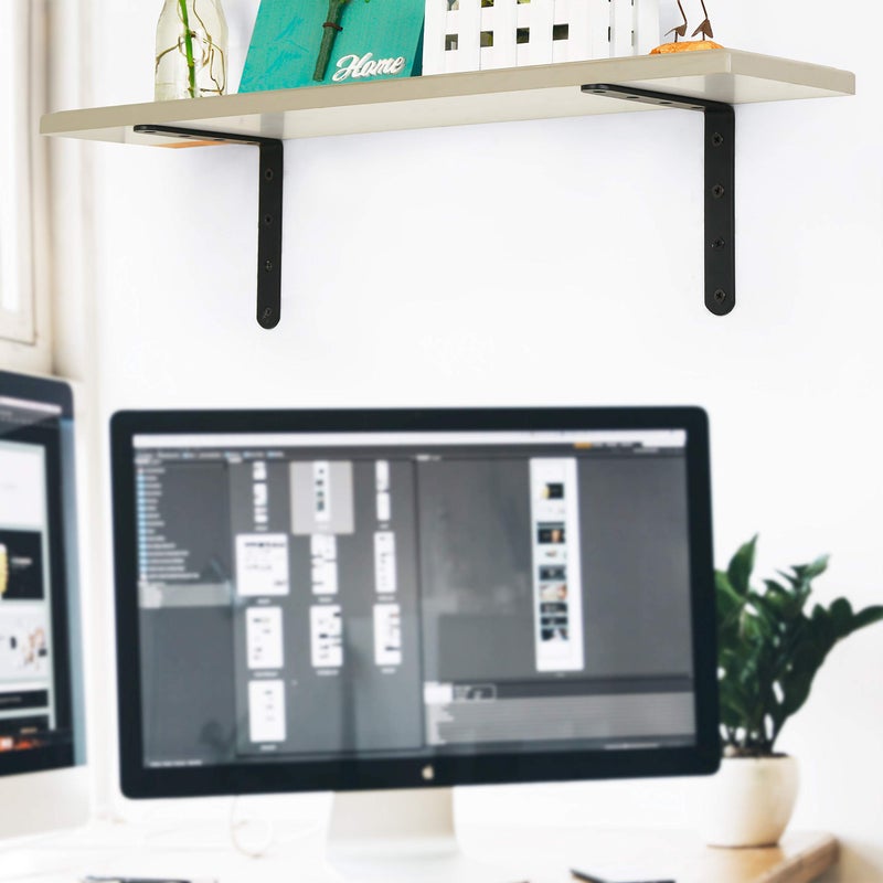 Webi L Brackets Corner Bracket 90 Degree Steel Corner Brace- 8 Packs 4 Mm Thick 6"" X 6"" Heavy Duty Shelf Brackets Right Angle Bracket For Shelf Wood Furniture Shelves Black - Image 4