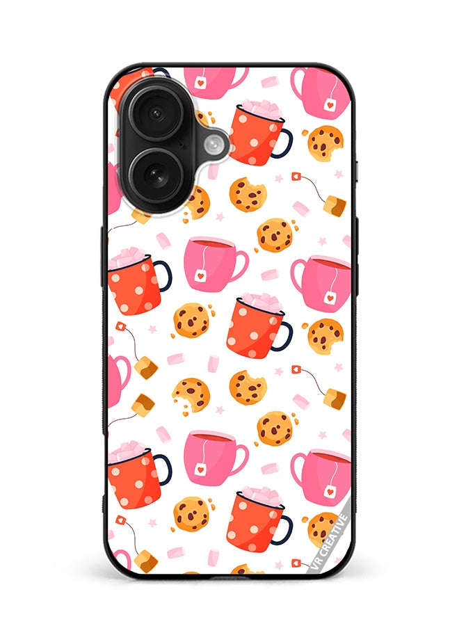 Protective Case Cover For Apple iPhone 16 Plus Sweet Seamless Pattern Design Multicolour