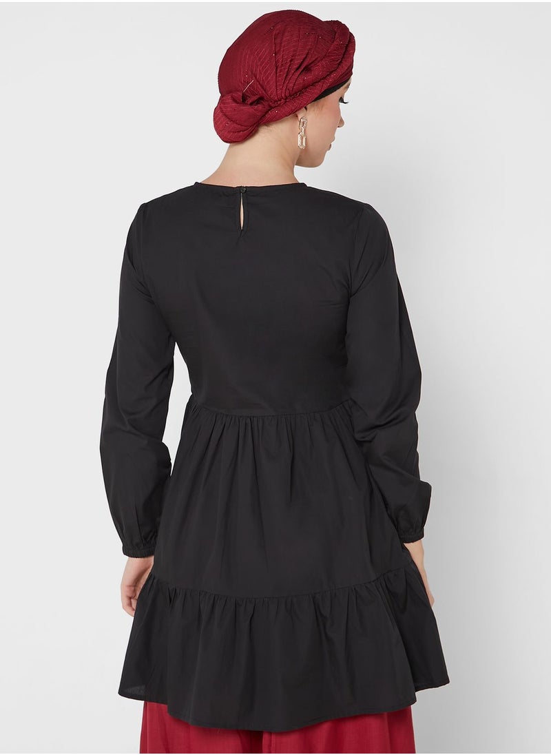 Khizana - Tiered Solid Tunic - Image 1