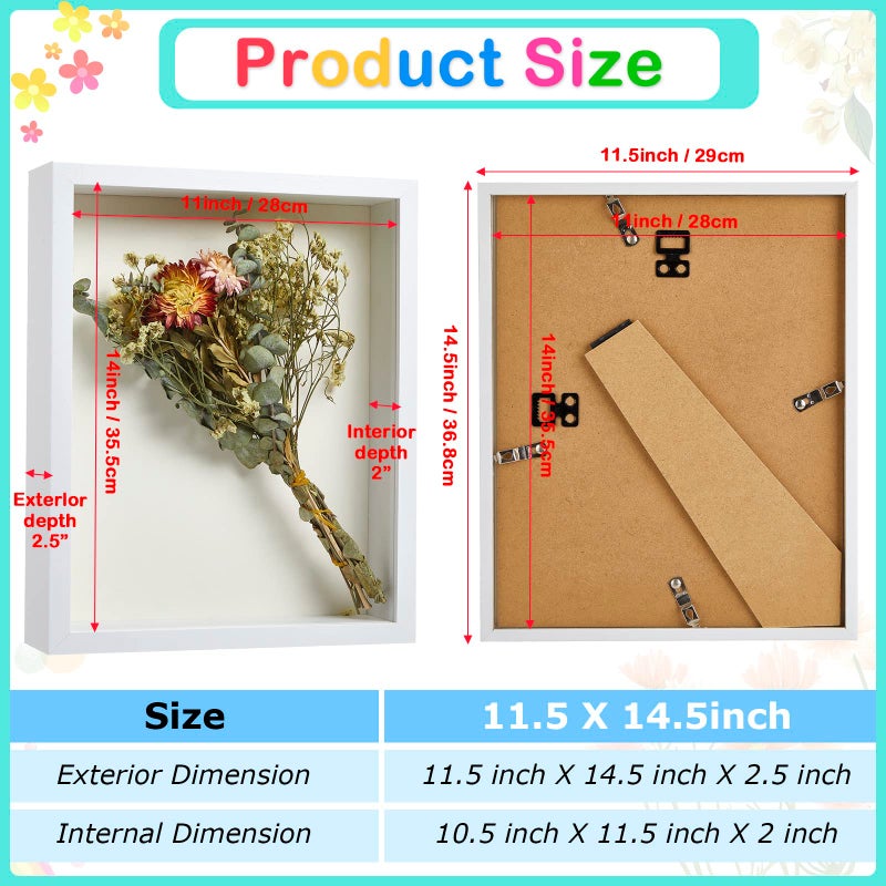Tuanse 12 Pcs Shadow Box Bulk Display Case Plastic Shadow Box Picture Frame for Photos Flower Wedding Bouquets Pet Memorial Graduation Object Butterfly Tickets Wall Tabletop(5 x 7 Inch, White) - Image 2