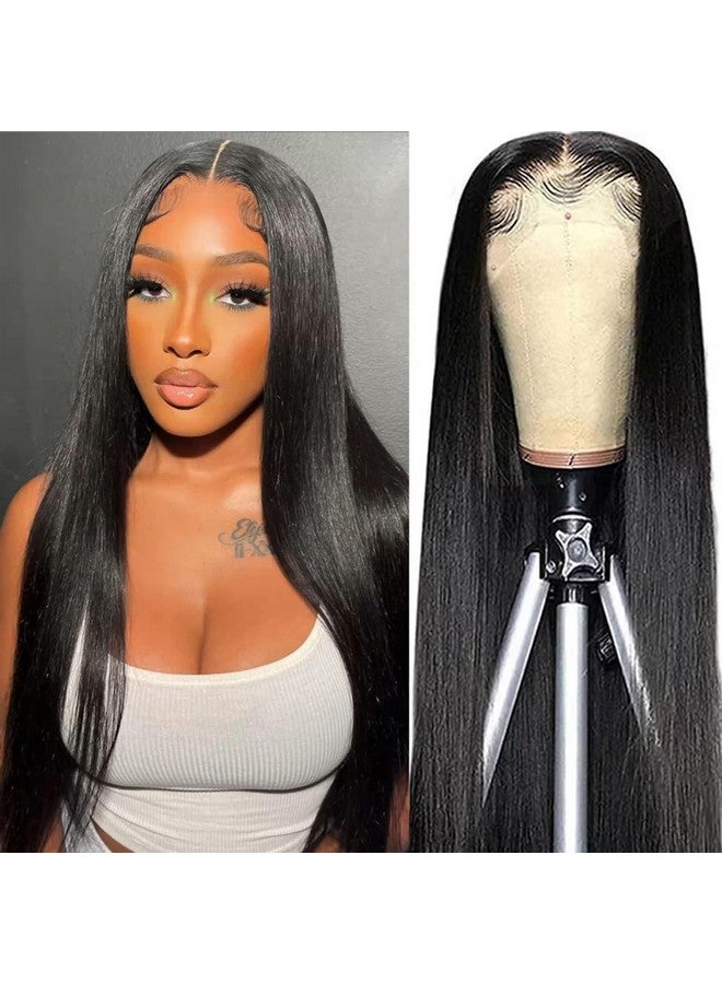 Mirthful Straight Lace Front Wigs Human Hair Pre Plucked 180% Density 13X4 Hd Lace Frontal Glueless Wigs Human Hair For Women Natural Black Color 26 Inch - Image 3
