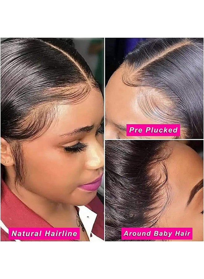 Mirthful Straight Lace Front Wigs Human Hair Pre Plucked 180% Density 13X4 Hd Lace Frontal Glueless Wigs Human Hair For Women Natural Black Color 26 Inch - Image 5