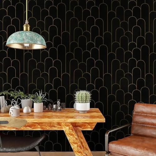 Jig-Tik Contact Paper Waterproof PVC Wallpapers Roll Embossed Europe Style Nordic 3D Sculpture Flower Wall Covering Modern Wall Décor(45 * 300) (1, White Black) (1, Brown) - Image 2