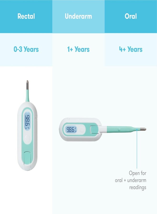 Frida Baby 3-in-1 Rectal, Underarm & Oral Thermometer for Kids, Digital Baby Thermometer for Infants, Toddlers, & Kids, Quick & Accurate Temperature Check, Includes Carrying Case for Storage - Image 3