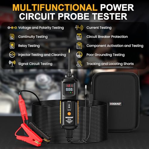 GODIAG Power Circuit Probe Tester, Auto Short Circuit, Relay Fuse Tester, Voltage Tester, 6V 40V DC Auto Electrical System Test Tool Kit, Diode Resistance Check for Motorcycle Trucks - Image 2